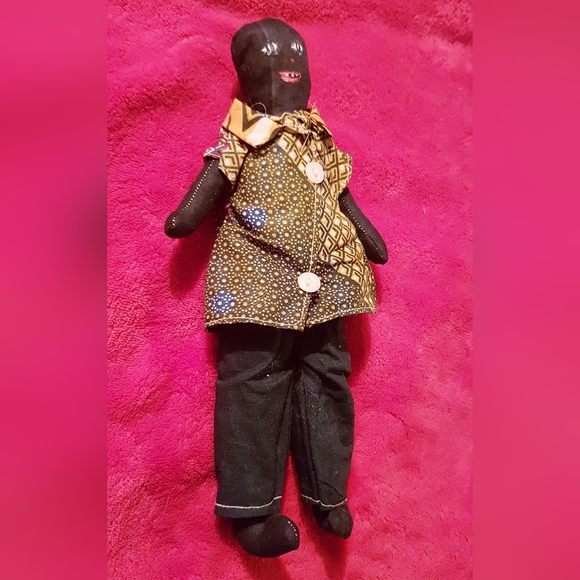 Handmade African Cloth Doll Folk Art Kente Cloth Vintage Collectible - Picture 5 of 8